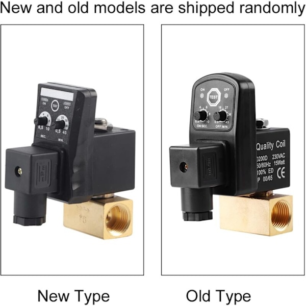 Automatisk Avloppsväv, G1/2 DN15 Programmerbar Mässingavloppsväv, Elektronisk Avloppsväv för Luftkompressor Kondenshantering (AC220V)
