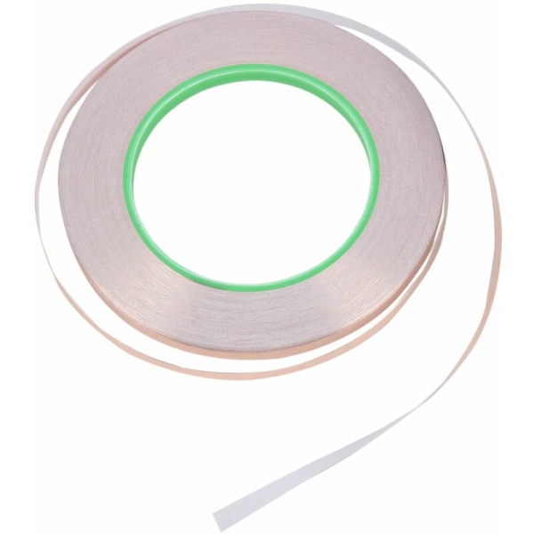 Kopparfolie med ledande lim (6 mm x 33 meter) - Hantverk, glasmålning, lödning, elektriska reparationer, jordning, EMI-skärmning
