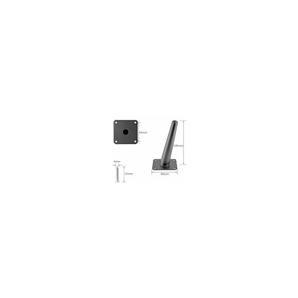 4 stk. Skrå Bordben Metal Skab Ben, Kegle Møbel Ben, Rustfrit Stål, Sort, 10 cm Højde, Skridsikker Lydløs Bund til Sofaer, Borde og Mere