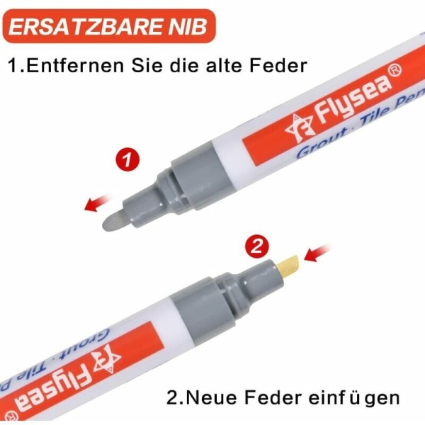 Ljusgrå kakelfogpenna 8 st fogpenna badrum emalj reparation ersättning fogpenna vit för kakel och kök