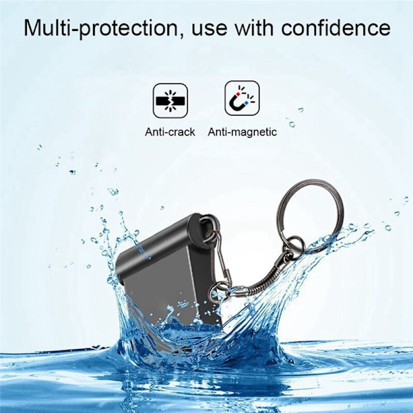 2X 2TB U Disk Memory Stick USB3.0 Flash Drive Mini Bil Ekstern Opbevaring Bærbar Hukommelse Sort