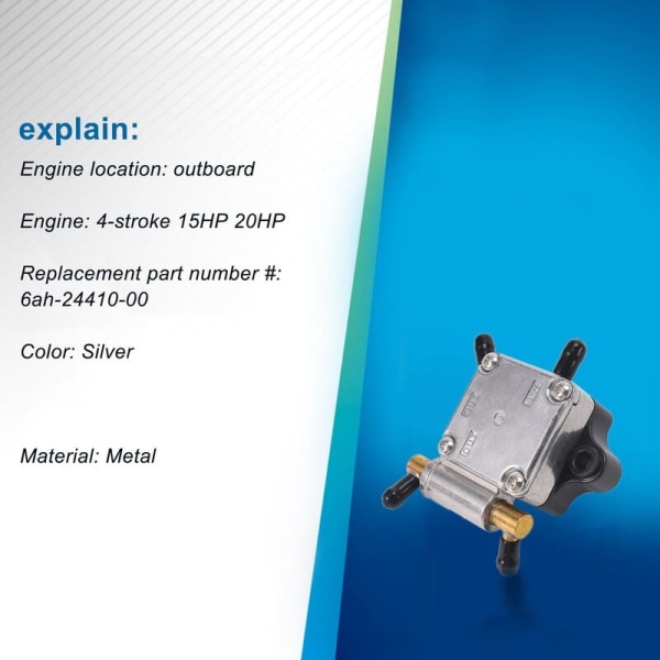 Bådmotor 6AH-24410-00 Brændstofpumpe Assy til 4-takts 15HK 20HK Påhængsmotor