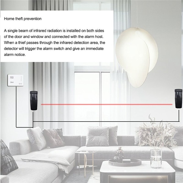 12-24V AC/DC Fotocelle Infrarød Sensor Detektor til Automatisk Port med 2XAAA Batteri