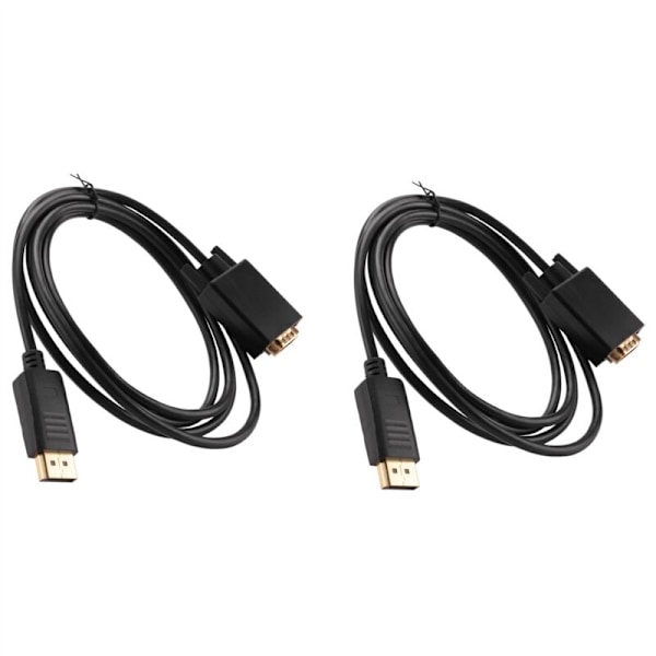 2x VGA-displayportkabel (DP till VGA-kabel) 1,8 meter