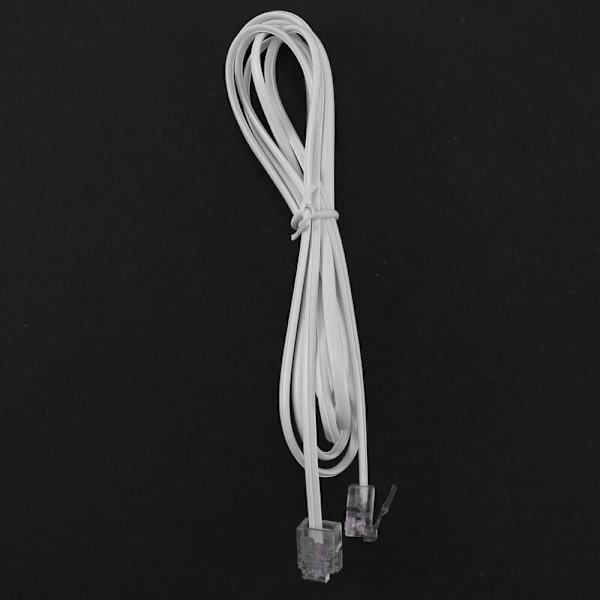 SODIAL(R) 2 st vita 6P2C RJ11 hane till hane 5 mm bredd telefonkabel 1M 3,3Ft