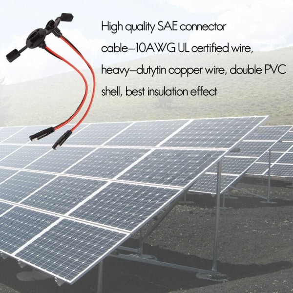 SAE-uttagssida 10AWG solpanel infälld monteringskontaktuttag kabel för solgenerator batteriladdare