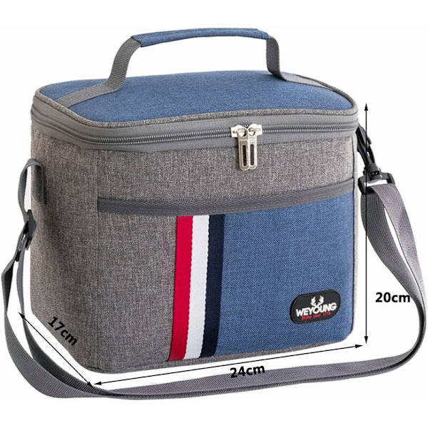8L Lunchbox, Mini Isolerad Lunchväska med Justerbar Axelrem, Vattentät Lunchväska, Isolerad Lunchväska, Isolerad Lunchväska för Män och Kvinnor