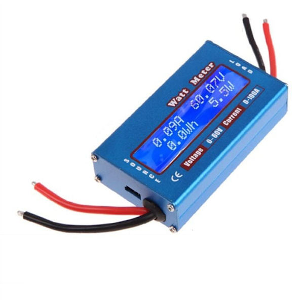 DC 60V 100A WATT Meter Power Analyzer Solvind Analyzer LCD Digital Strømmåler DC Power Analyzer