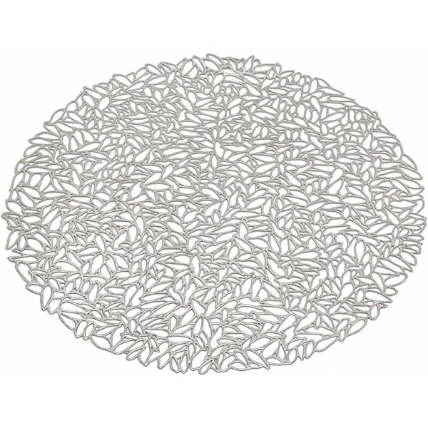 2 st Runda Hålformade Underlägg, Silver Runda Isolerade Underlägg, Miljövänliga PVC Anti-Bränn Underlägg för Bord, för Grytunderlägg, Borddekoration