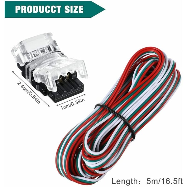 11 stk 3-pin justerbare LED-stripekontakter LED-stripekontakter 10 mm LED-stripekontaktterminal for WS2811