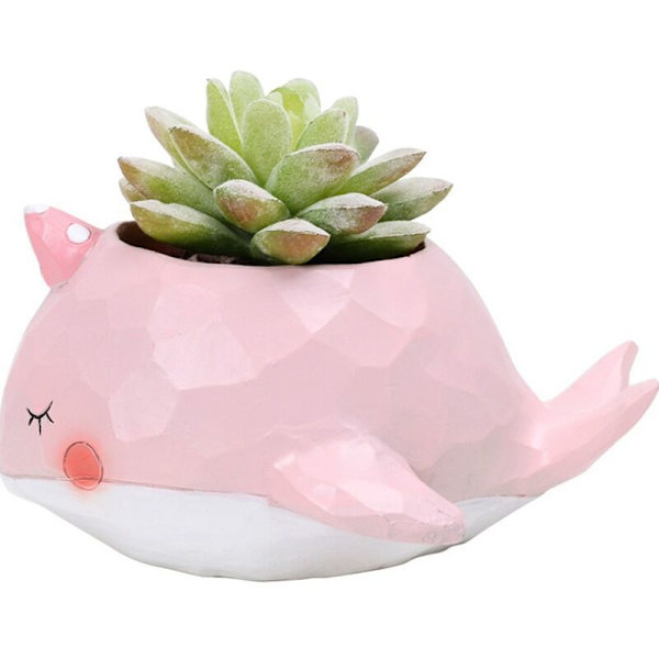 Søde kødfulde blomsterkrukker i harpiks - Mini-blomsterkrukker til skrivebord - Bonsai-blomsterkrukker til skrivebord