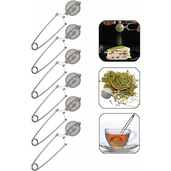 Kugleformet te-infuser tang rustfrit stål te-infuser te-filter krydderitang rustfrit stål te-infusere til kop te-infuser si til
