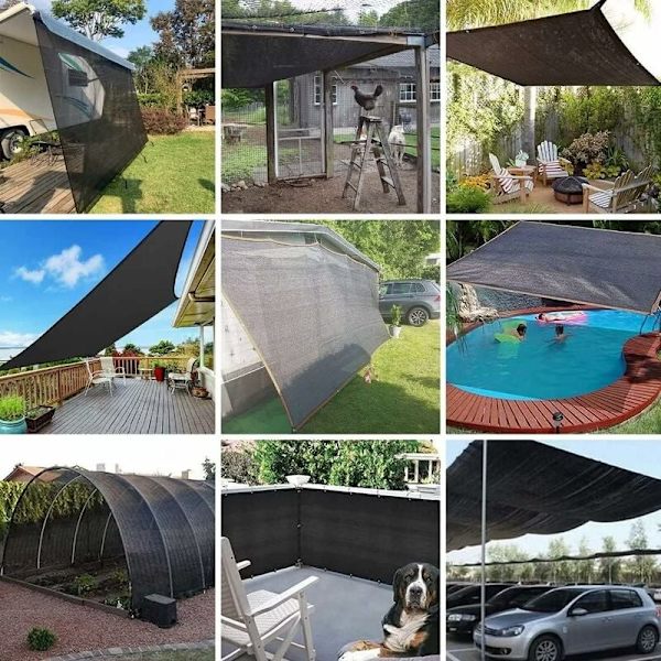 90% skyggenet til drivhus med øjer - 2 x 4 m - til have, pergola, terrasseplanter, drivhus, hønsehus, udendørs