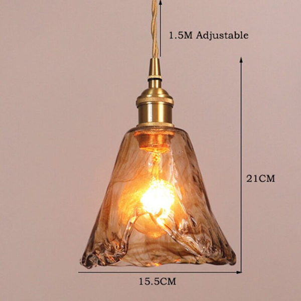Nordisk modern mässing glas pendellampor kök restaurang bar sovrum pendellampa upphängning C