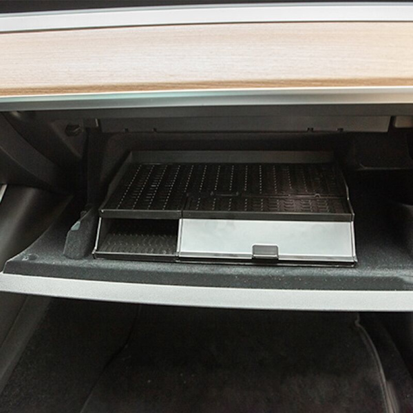Bil Central Armrest Box til Model 3 2018-2020 Skridsikker Dobbelt-Deck Opbevaring