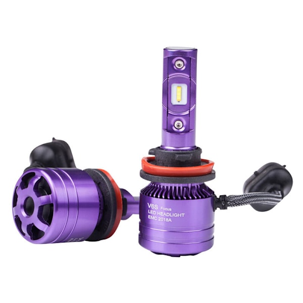 2 kpl/sarjaa V6S H8 H9 H11 -ajovalot/ 6000k ajovalopolttimo sumuvalon muunnossarja LED