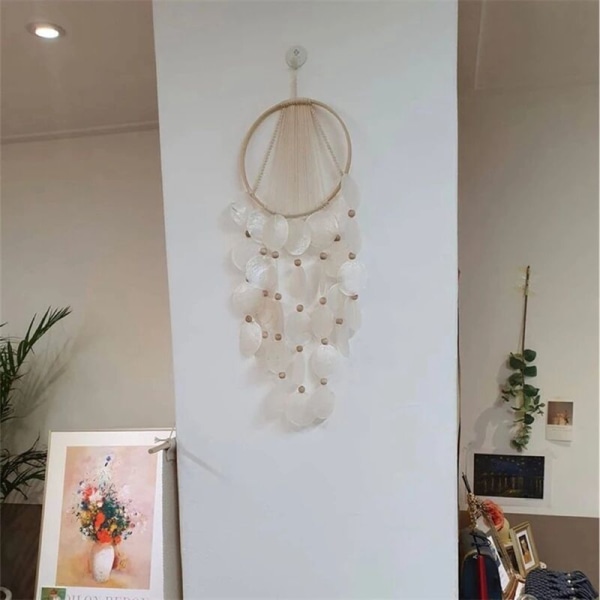 Korean Style Shell Wind Chime Nordic Hanging Wind Chime Wall Pendant Home Kids Room Nursery Decor Gifts, C