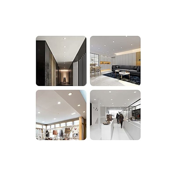 WIWON 10x3W Ø85mm Kold Hvid Led Loftlampe Energibesparende Panellampe Indbyggede Downlights Indbyggede Lampe til Hall Stue Soveværelse Børneværelse