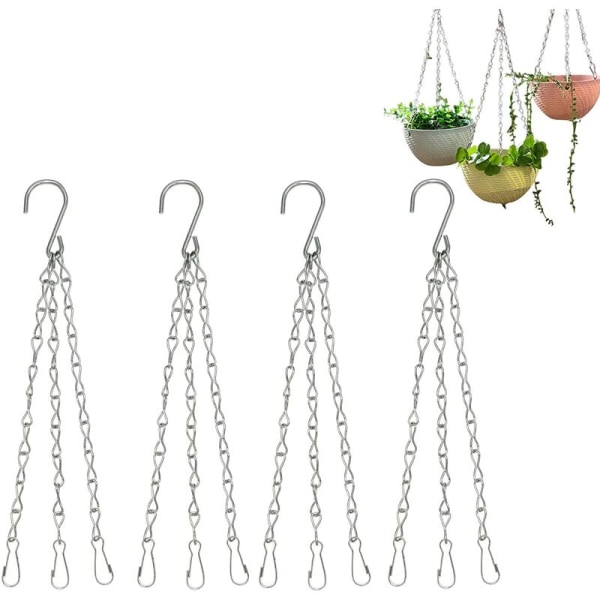Set med 4 Macramé-växtrepshängare, Macramé-växter hängande krukhållare, stora hängande krukor, hängande blomkrukor, för lyktor, fågelmatare och Flo