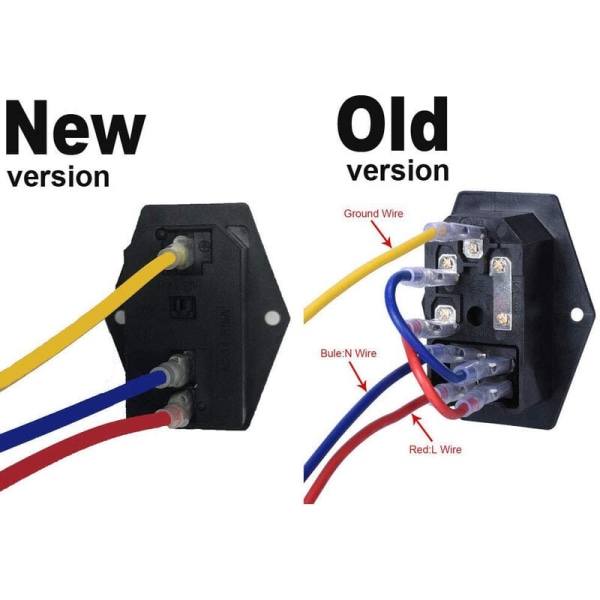 15A 250V keinukytkin virtapistokkeella Tulo Moduuli Pistorasia 5A Kytkin Johdotuksella 18 AWG 3 Pin IEC320 C14-2 Sarja Osia