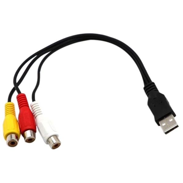 USB till 3RCA-kabel USB till 3 RCA Rgb Video AV kompositadapter Konverterkabel Kabelkabel Anslutningskabel Lämplig för TV PC DVR