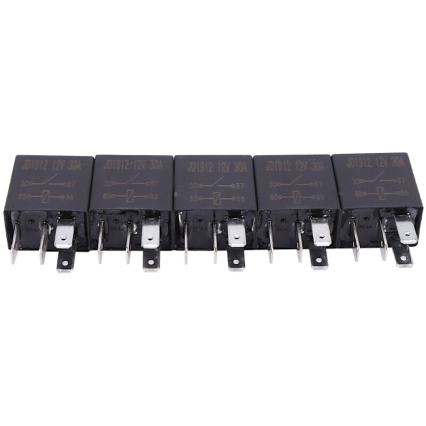 5 x 30A AMP 12V 4-bens SPST Bilrelæ Kit til Blæser Brændstofpumpe