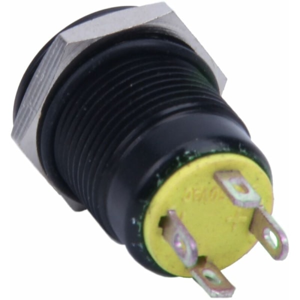 12V 2A 9,5Mm LED DIY Metall Momentan Knappströmbrytare Bil, Gul