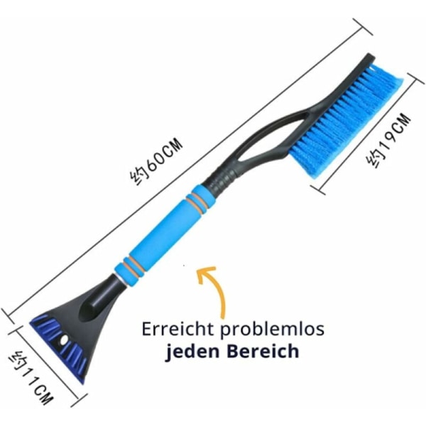 Auton lumisivellin, 2 in 1 jääraappa ja lumisivellin, irrotettava lumiraappa lumiluuta, auton teleskooppinen lumilapio, autoille, kuorma-autoille, SUV-autoille ja matkailuautoille (Bl