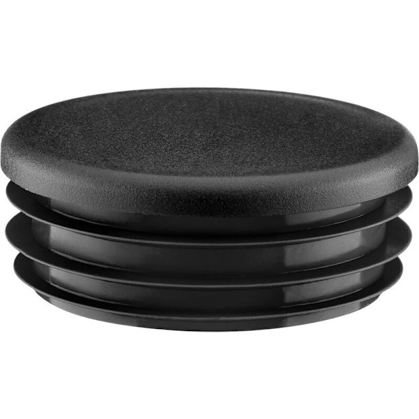 Pyöreän putken korkki 40 mm, 4 kpl, musta