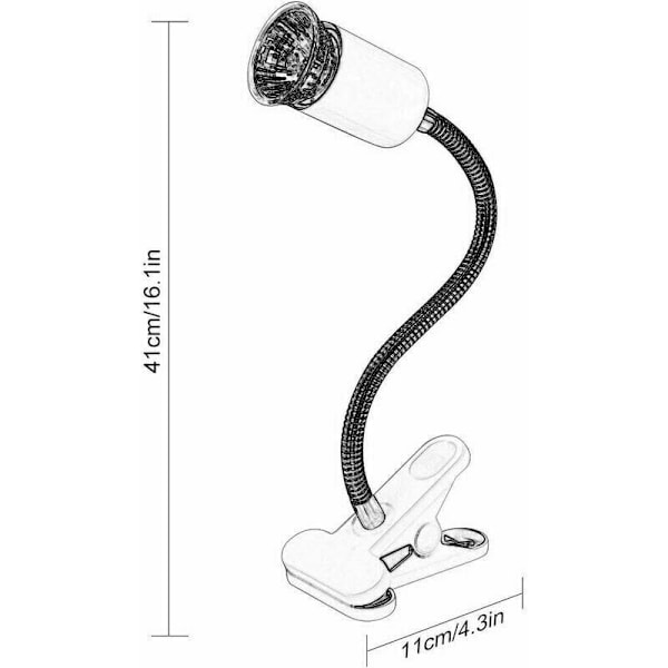 2 UVA UVB pærer 25W og 50W, Eptiles lampe Opvarmning Landskildpadde Lampe med Lang Base 360° Rotation til eptiles og Amfibier[Energiklasse A+]