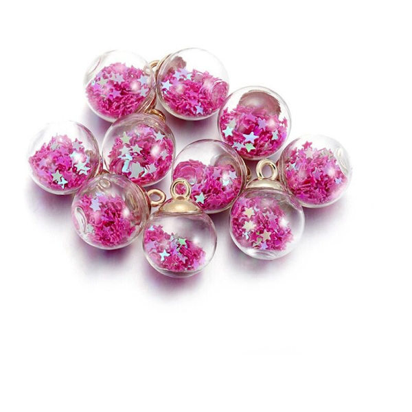 20 stk stjerneglasskule stjernecharm anheng glitter paljetter DIY håndverk for ørepynt halskjede armbånd 1