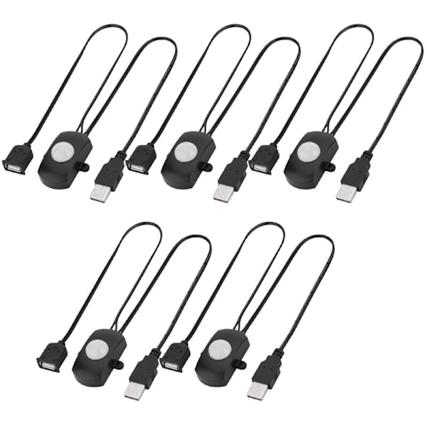 5 stk DC 5V/12V/24V USB PIR Infrarød Bevegelsessensorbryter for LED-lysstripe Intelligent Kroppsbevegelsessensor (A)