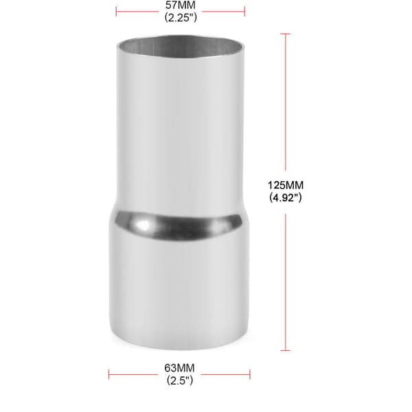 Udstødningsrørsadapter, 57-63MM Udstødningsrørsadapter, Universal Udstødningsrørsadapter i Rustfrit Stål, Modificeret Del af Adapterrør, A