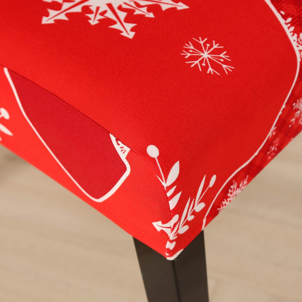 Set med 2 Stretch Avtagbara Tvättbara Matstolsöverdrag Juldekoration / Heminredning Matsalsöverdrag