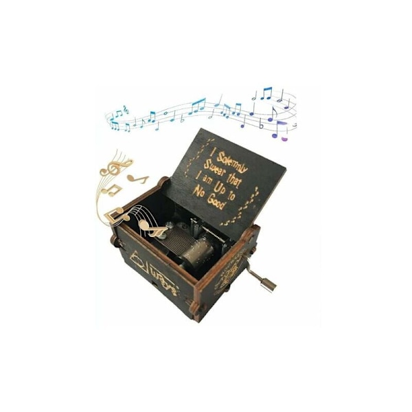 Harry Potter Tema Musikboks, Klassisk Vintage Gave med Trædekoration Musikboks (Sort)