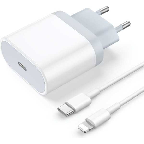 20W USB C Snabbladdare och 1M Lightning Kabel Strömadapter Jack Snabbladdning för iPhone 14/14 Pro/14 Pro Max/13/12/11/XR/XS/X/iPad,AAFGVC