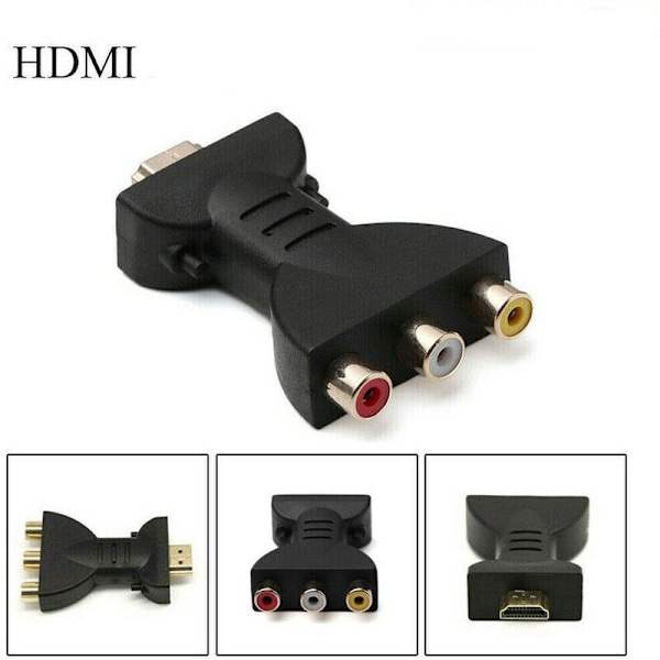 HDMI-AV-sovitin, HDMI-RGB-RCA-komponenttisovitin 1080P ääni- ja videosynkronointisovitin televisiolle, kannettavalle tietokoneelle, HDTV:lle, DVD:lle jne.
