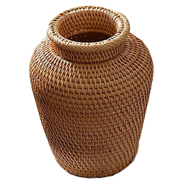 Flettet vase i rattan, kunstvase, moderne borddekoration, planter, potte til hjemmet