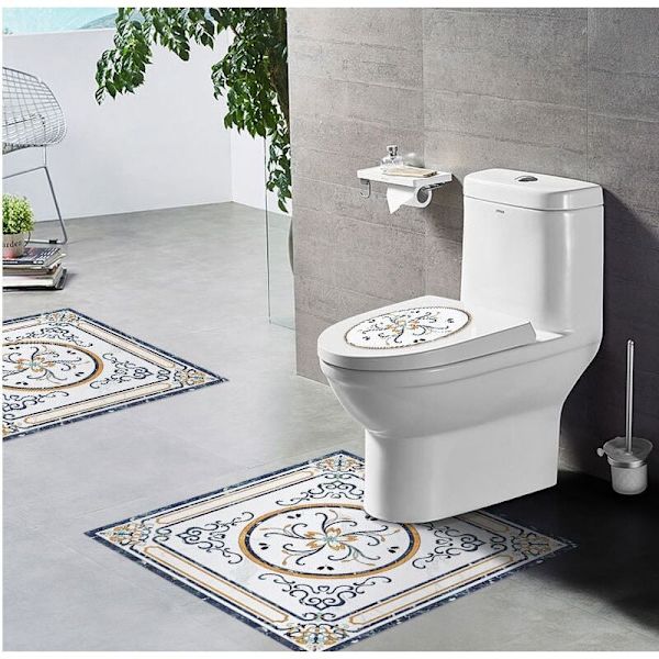 WC-istuimen kansi tarrat PVC-tarrat Irrotettavat itseliimautuvat WC-koristeet Taidekoriste (3 kpl sarja)