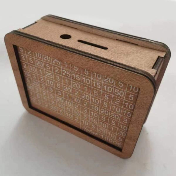 1 st Träspargris, Sparbössa med Räknare, Träspargris för Barn 17 X 12,5 X 7 Cm