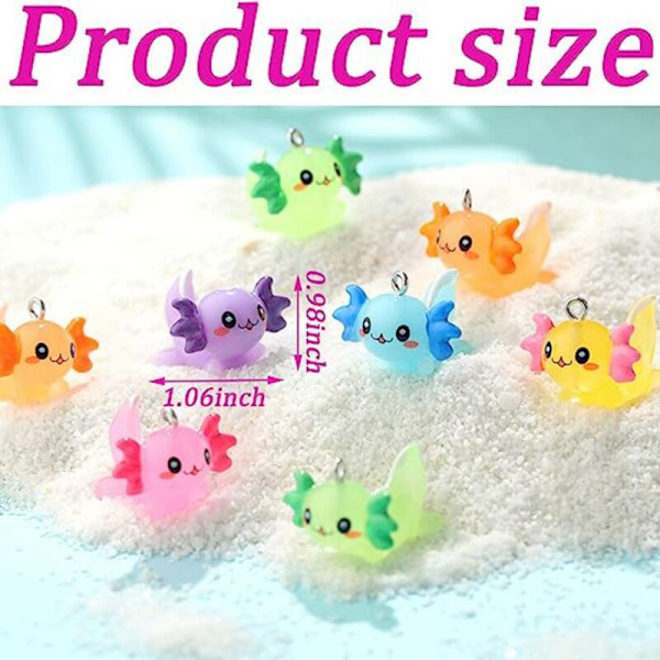 24 stk. dyre charms axolotl harpiks charms til fremstilling af små harpiks dyr miniature harpiks figurer axolotl ornament