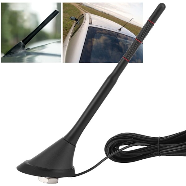 Forsterket Aktiv Bil DAB+FM Antenne Takmontert Radioantenne Vanntett Digital Universal 12V