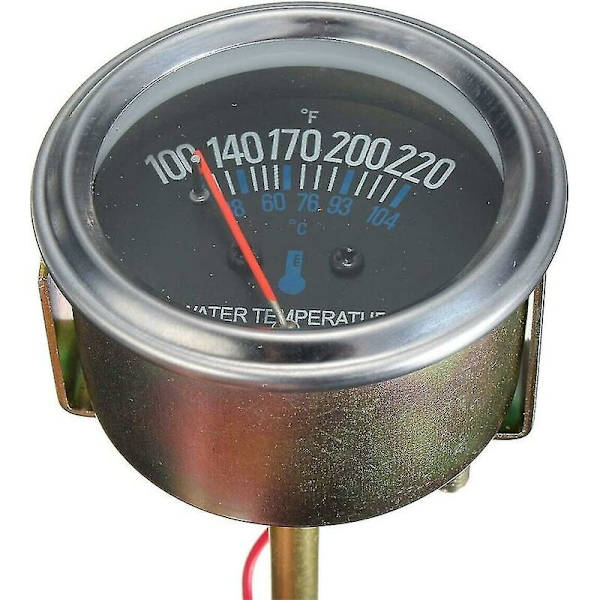 52mm Vandtemperaturmåler 38-104 Bil Mekanisk Måler Med Gult Lys Dc 12v Mekanisk Tilbehør Pointer Motor Instrument(sort)