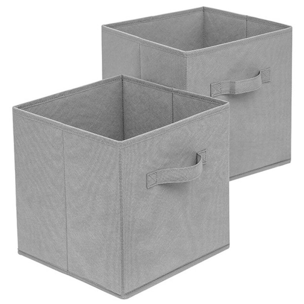 2 Pieces Fabric Storage Cubes, Foldable Storage Cube Organizer with Handle, Cube Storage Bins for Closet and Shelf, A