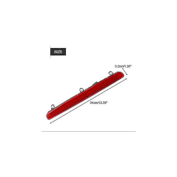 Rødt LED-baklys, høyt nivå, bremselys for T5 Multivan Transporter 03-15 Oem: 7e0945097a/7e0945097c1stk rød