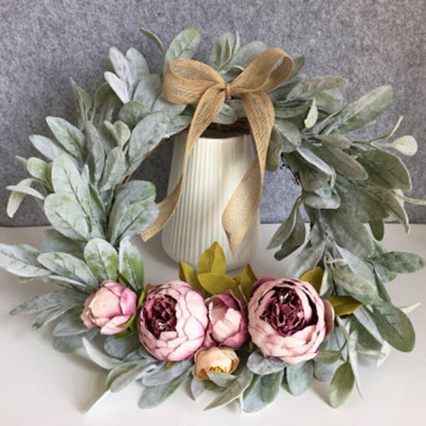 Peony Kunstige Blomsterkranser Dør Perfekt Kvalitet Simulering Simulering Blomsterkrans for Bryllupsdekorasjon