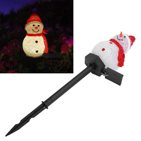 LED Snømann Lampe, Hage Landskap, Solcellegressplen (rød)