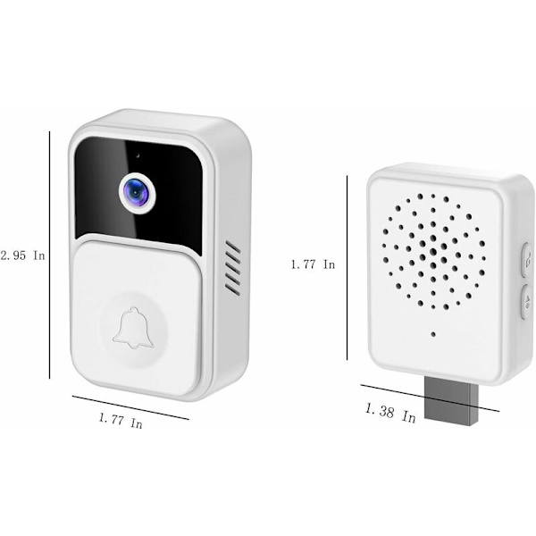 Smart trådlös videodörrklocka, smart visuell intercom, HD-nattvision, WiFi-säkerhetsdörrklocka, lämplig för hem, lägenhet