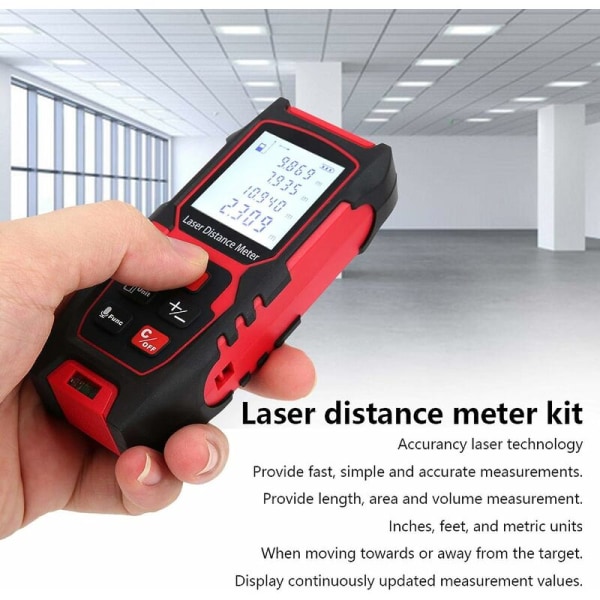 Bärbar laseravståndsmätare, infraröd avståndsmätare Bärbar höjdmätare Hög precision Bärbar laser inomhusmätning(100M)