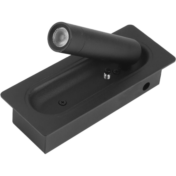 Sengelampe LED-hovedgærde, væglampe, sengelampe, læselampe, indbygget automatisk kontakt, væglamper, sort